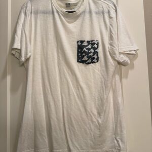Men's White T-Shirt with Patterned Pocket